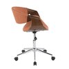 Lumisource Curvo Office Chair in Walnut Wood and Orange Fabric OFC-CURVO WL+O